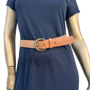 Vintage Genuine Cow Leather Classic Tan Belt with solid Brass Buckle size XXS